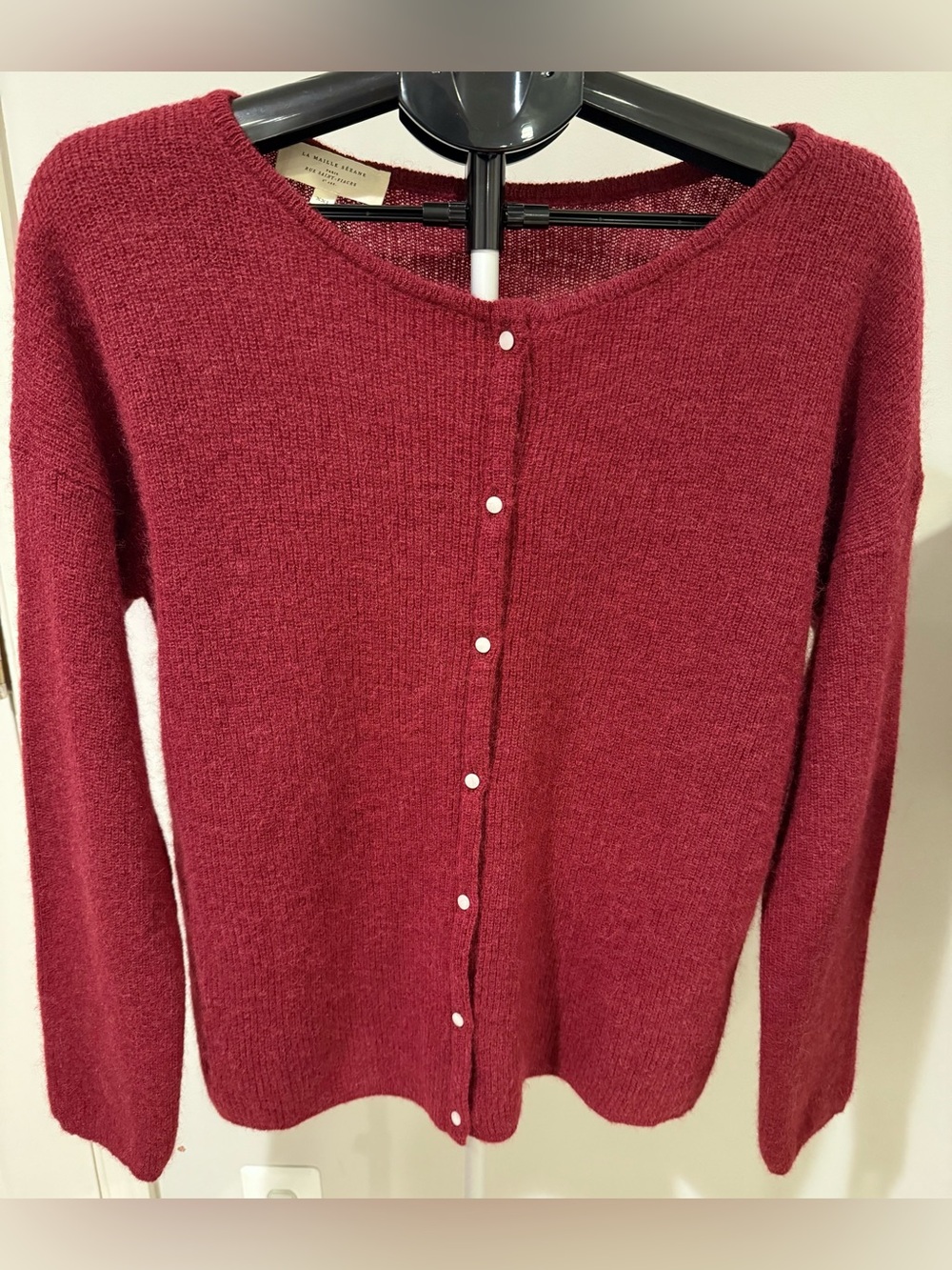 Sezane Gaspard Cardigan Sweater Women's Burgundy EUC XXL